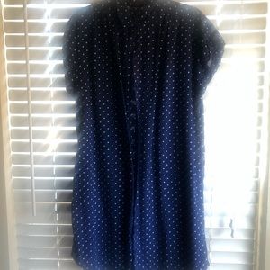 Royal Blue Polka-Dotted Button Up Dress